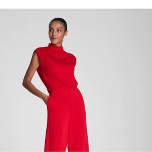 SPANX Vibrant Red High-Neck Jumpsuit